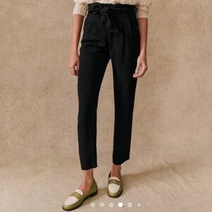 Sezane Black High-Waisted Trousers